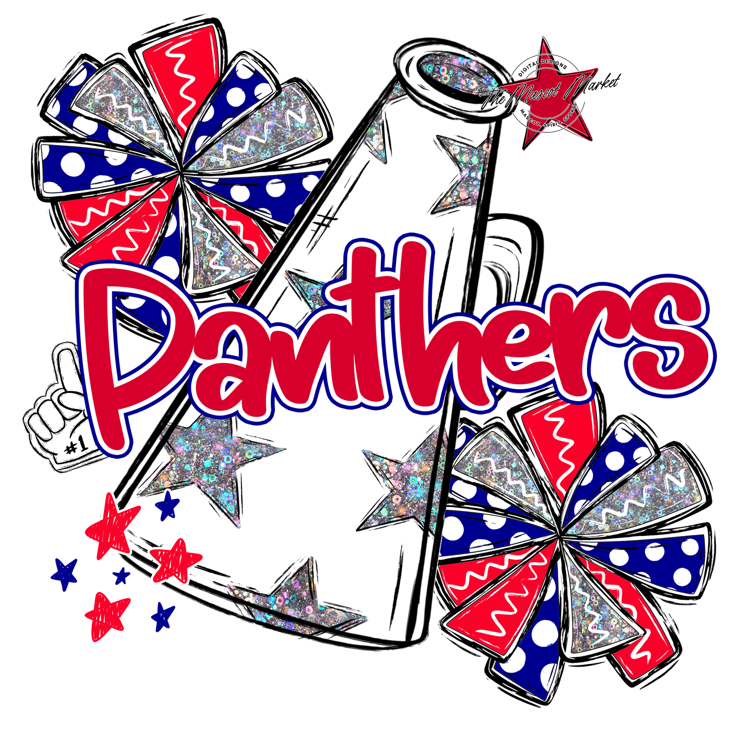 Panthers Alpha Megaphone Design-Blue-Red