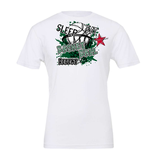 Eat Sleep Basketball Repeat Design-Green