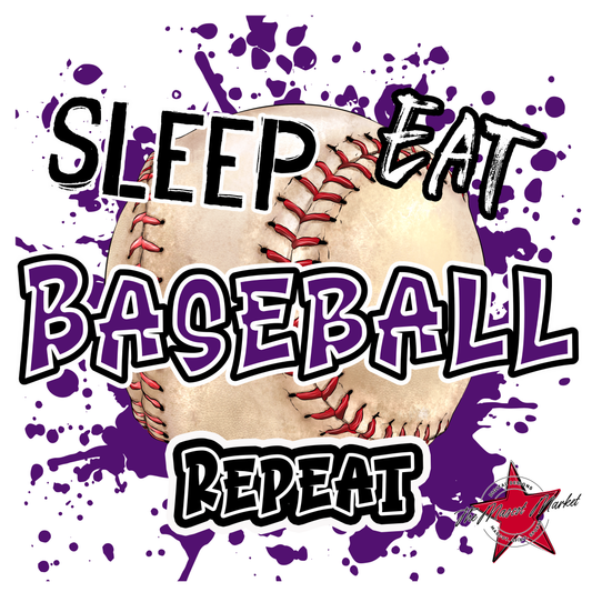 Eat Sleep Baseball Repeat Design-Purple