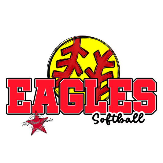 Eagles Varsity Softball Design-Bright Red