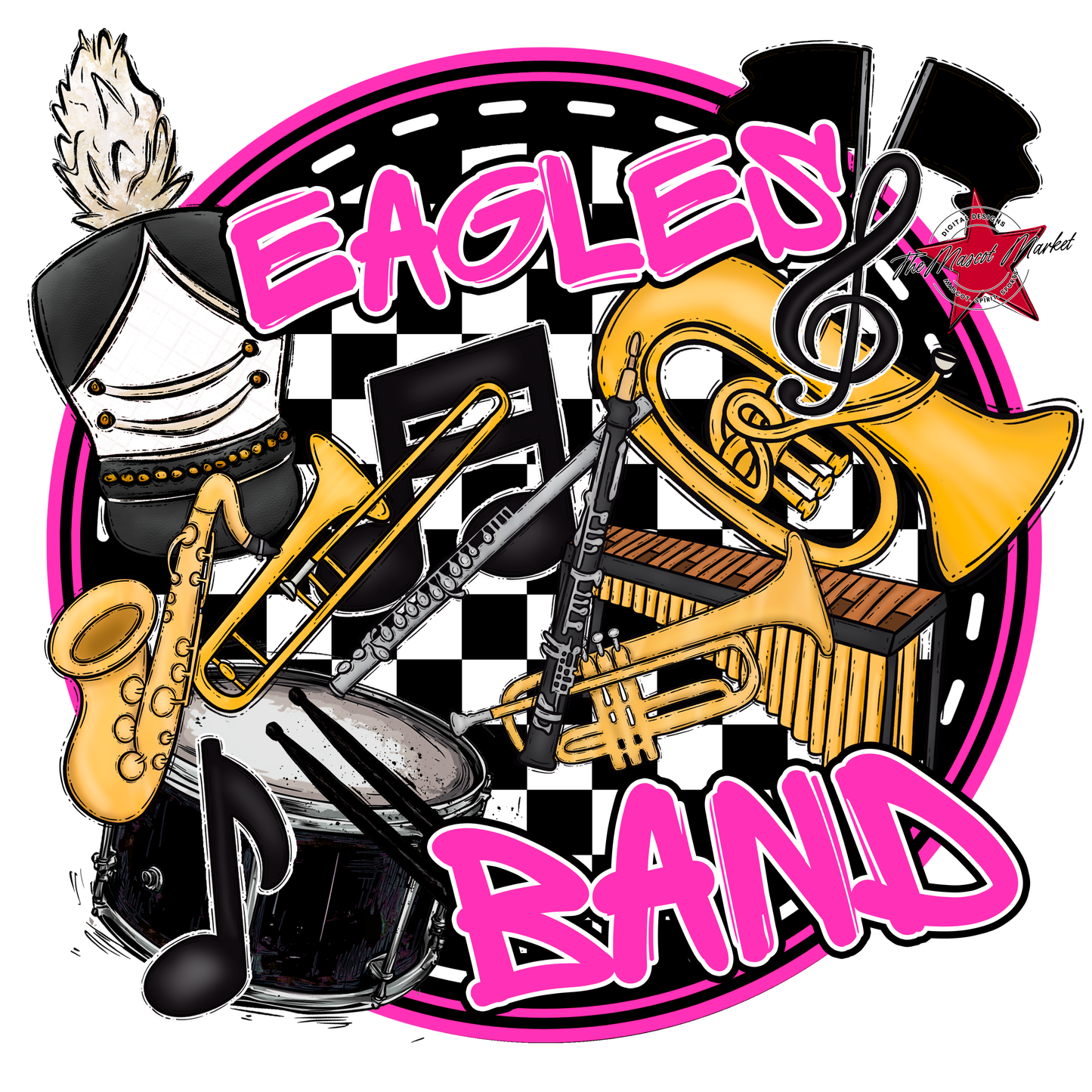 Eagles Circle Band Design-Pink