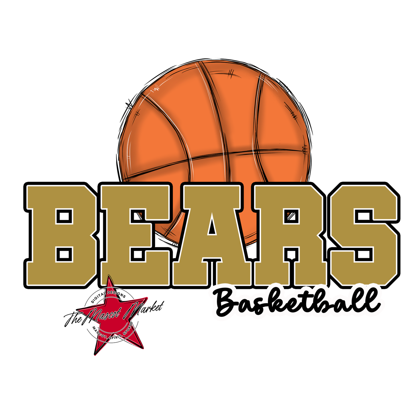 Bears Varsity Basketball Design-Gold