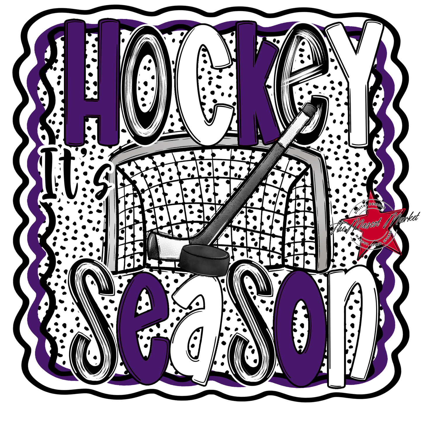 It's Hockey Season Dot Design-Purple