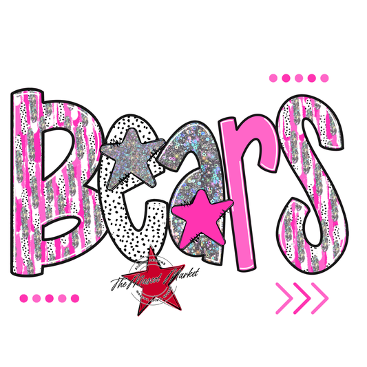 Bears Brushstroke Alpha Design-Pink