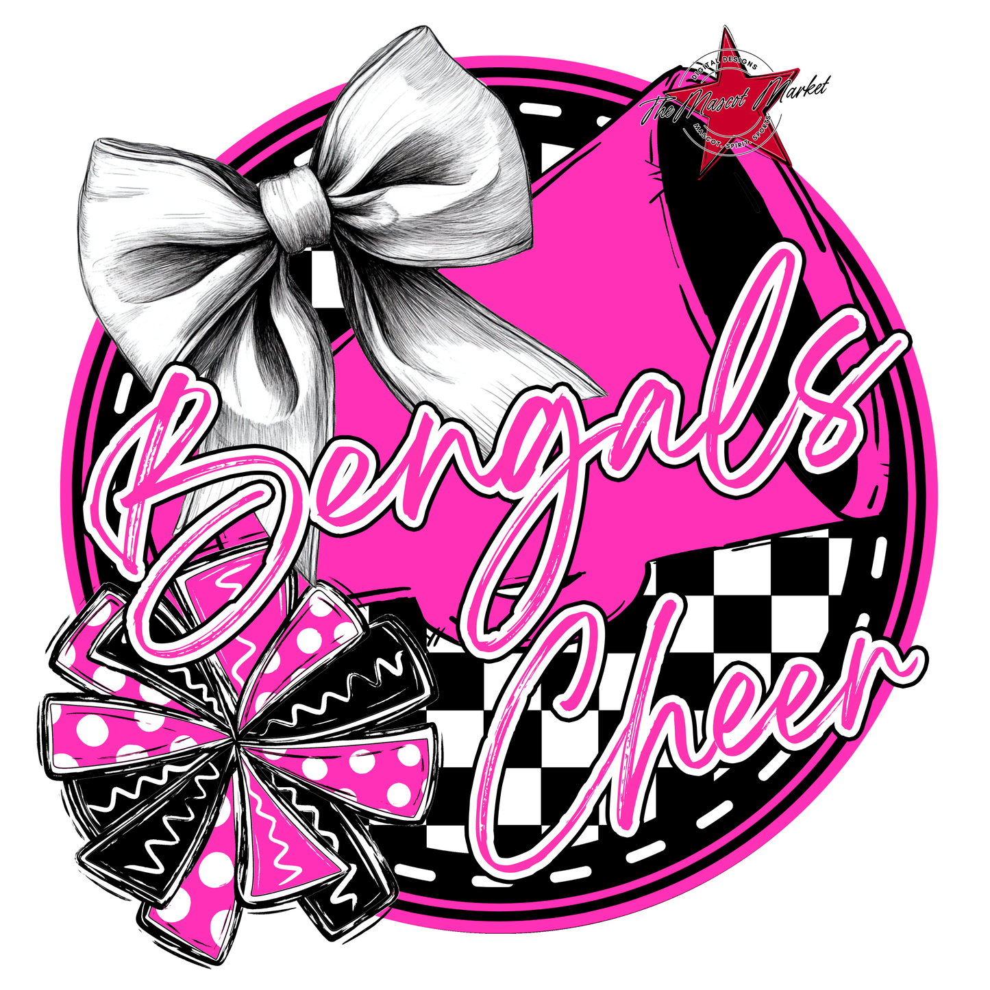 Bengals Circle Cheer Design-Pink