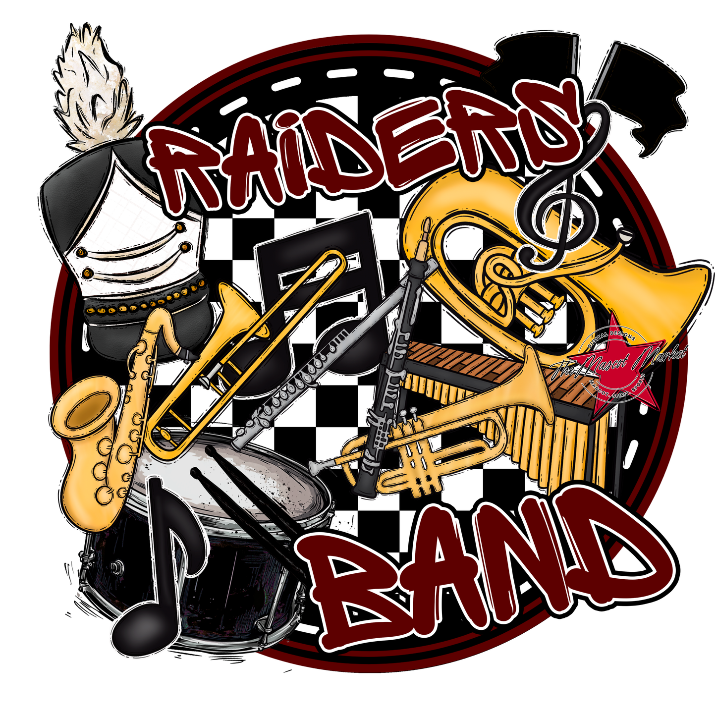 Raiders Circle Band Design-Maroon