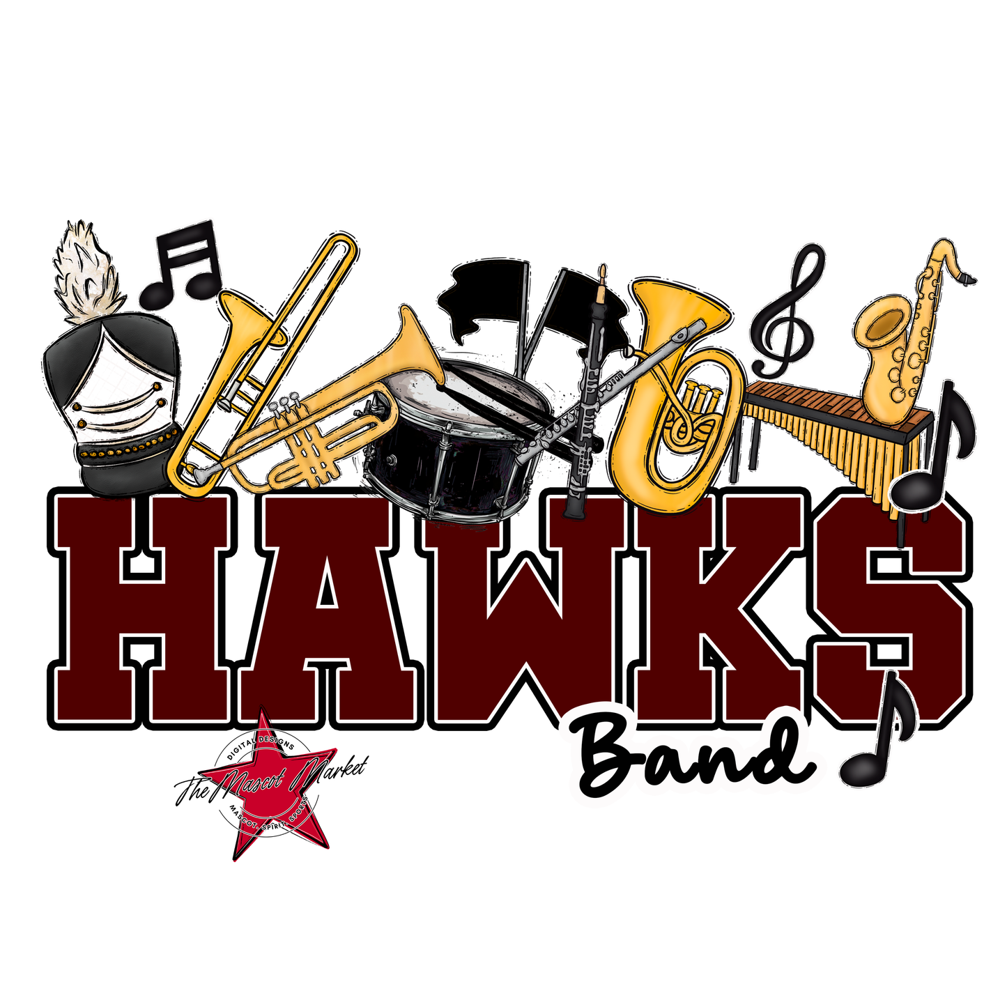 Hawks Varsity Band-Maroon