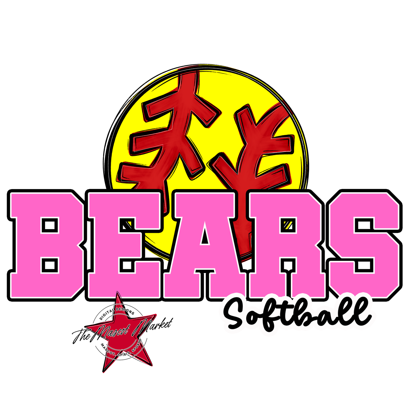 Bears Varsity Softball Design-Baby Pink