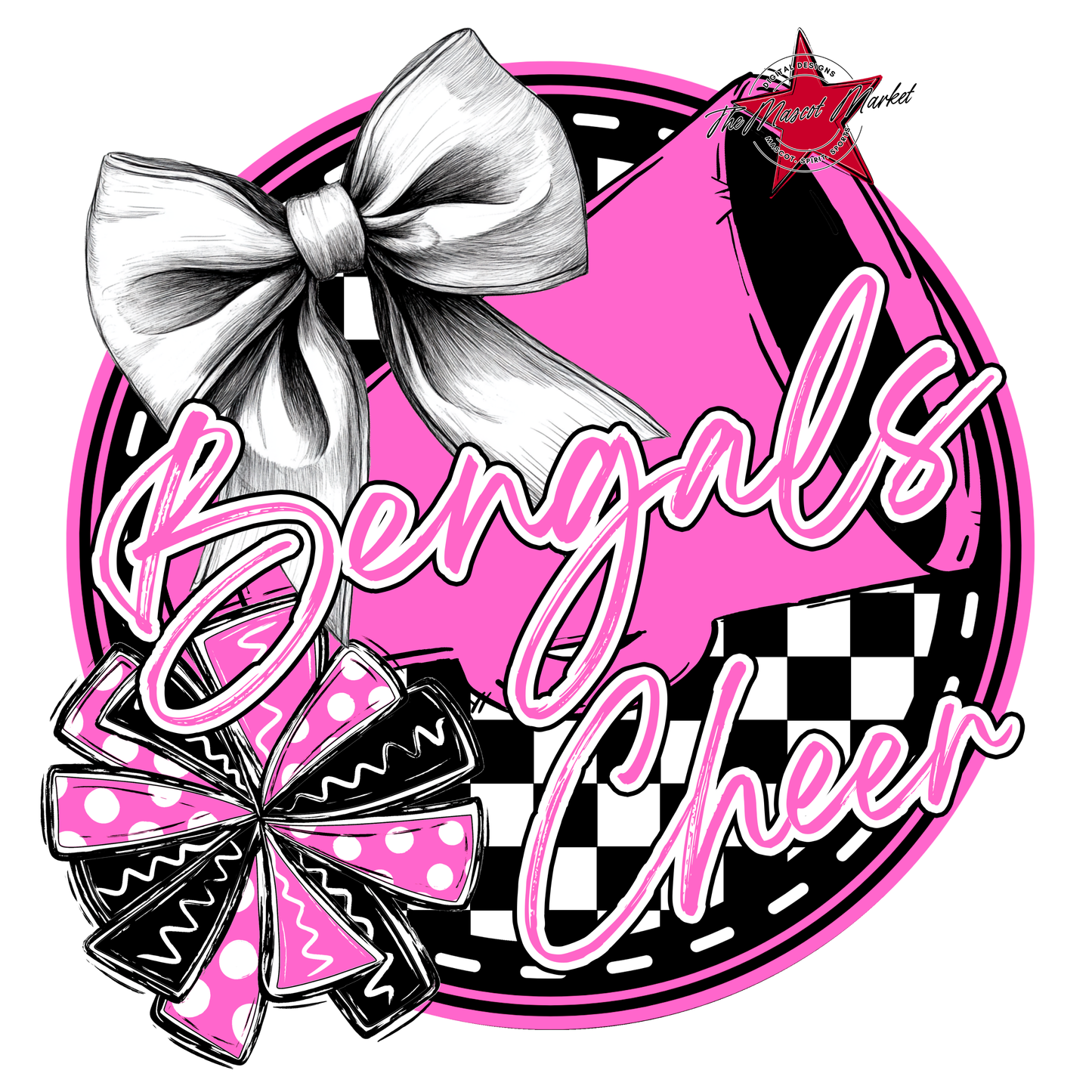 Bengals Circle Cheer Design-Baby Pink