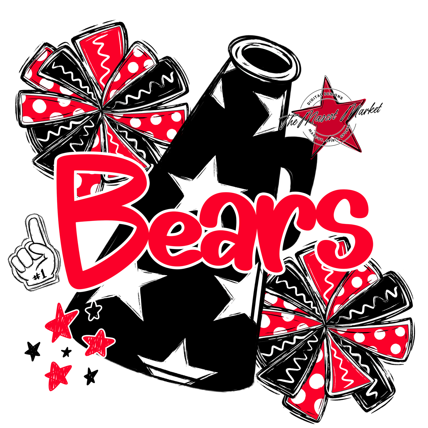 Bears Megaphone Alpha Design-Red