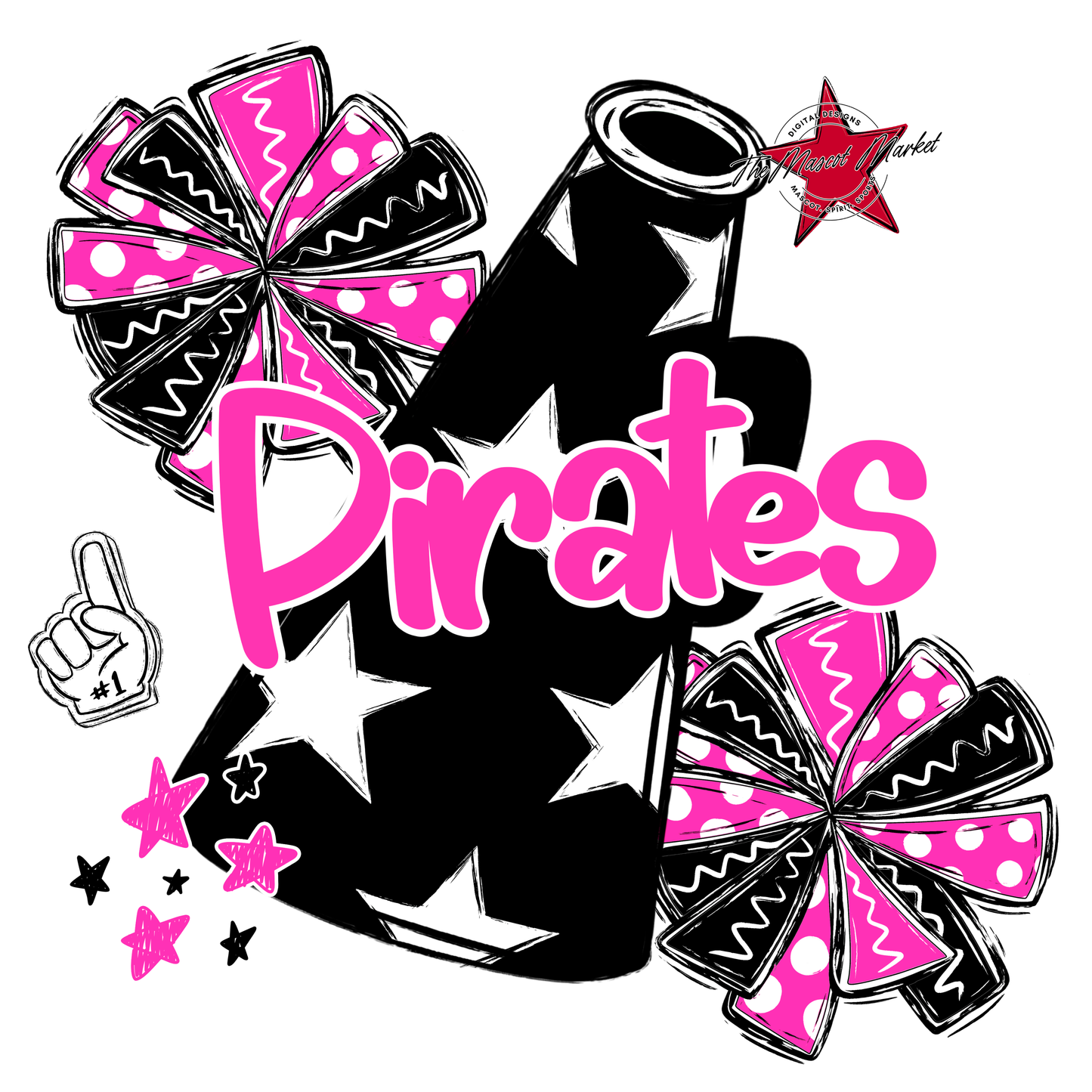 Pirates Alpha Megaphone Design-Pink