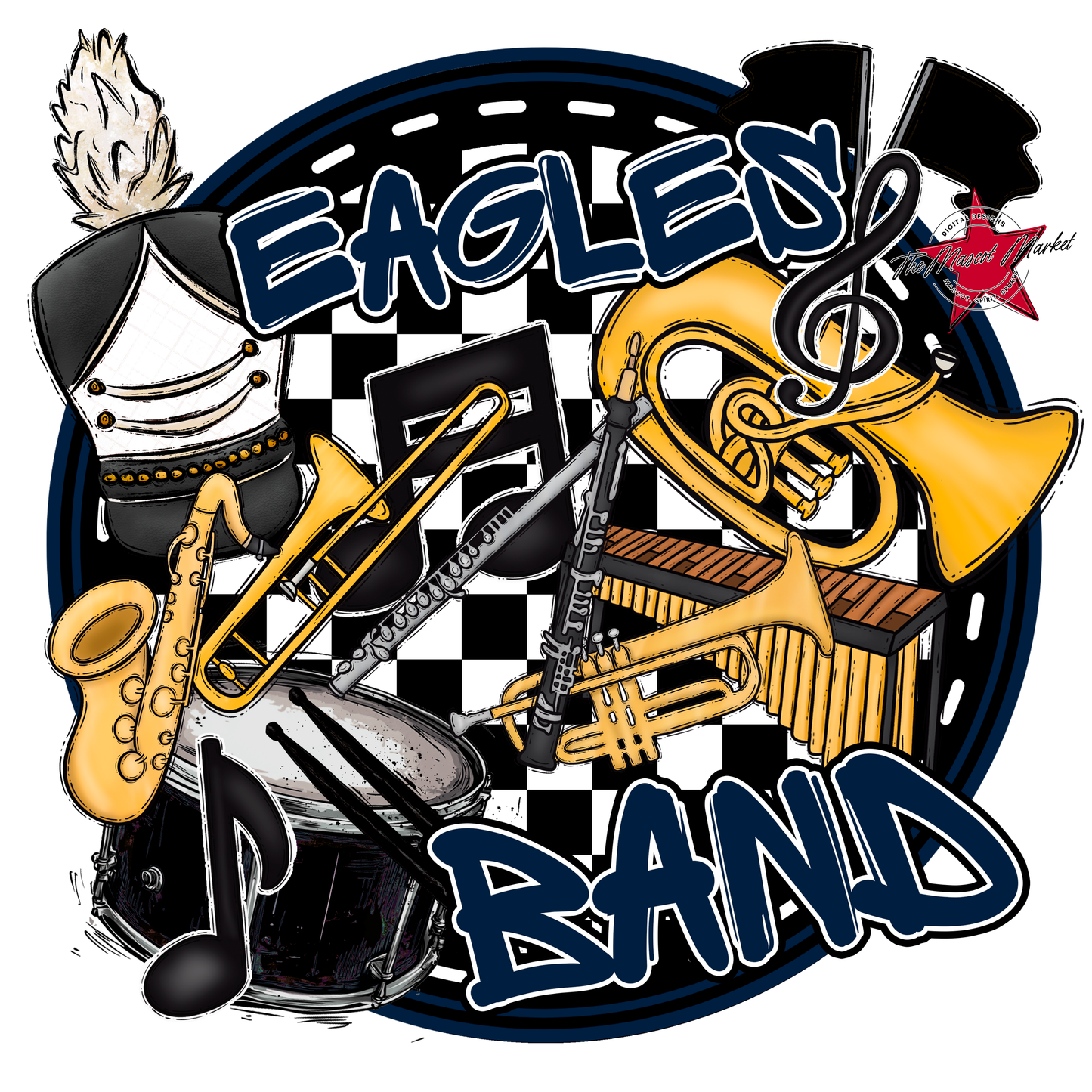 Eagles Circle Band Design-Navy