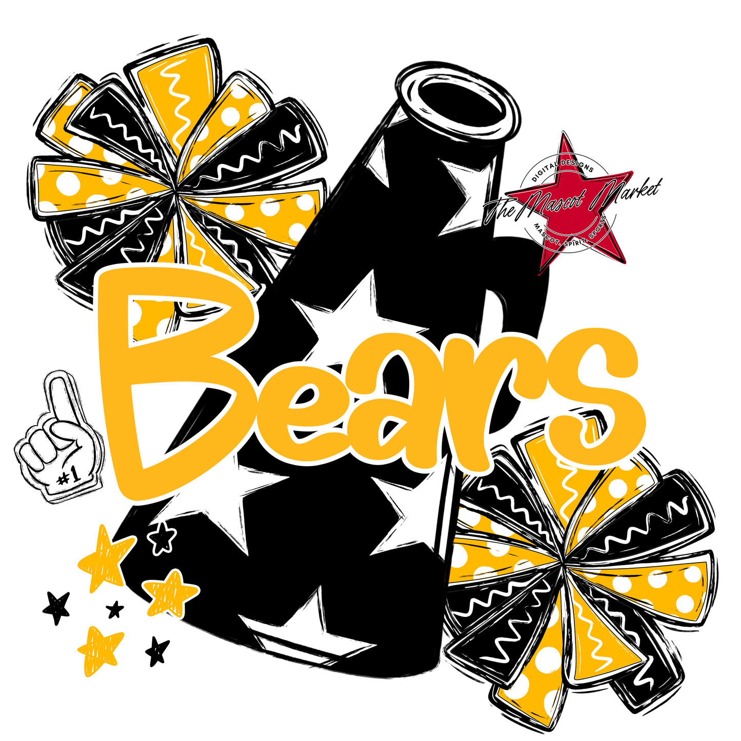 Bears Megaphone Alpha Design-Yellow