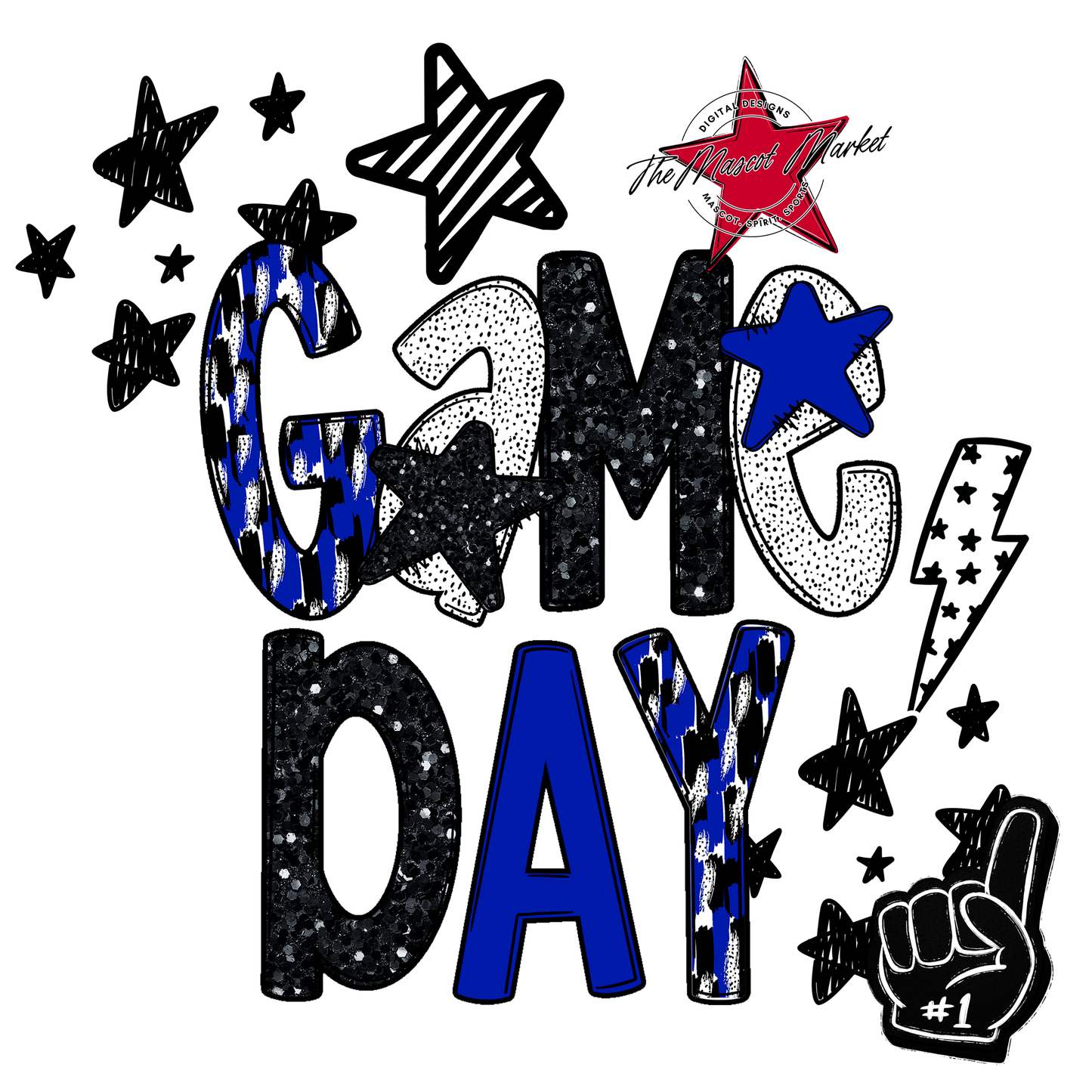 Game Day Scrape Design-Royal Blue