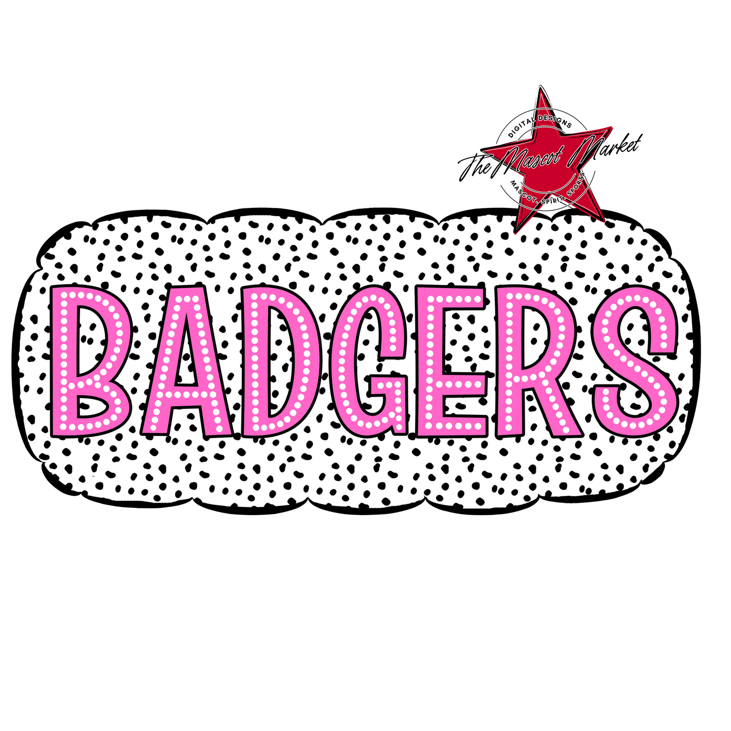 Badgers Dot Marquee Design-Baby Pink