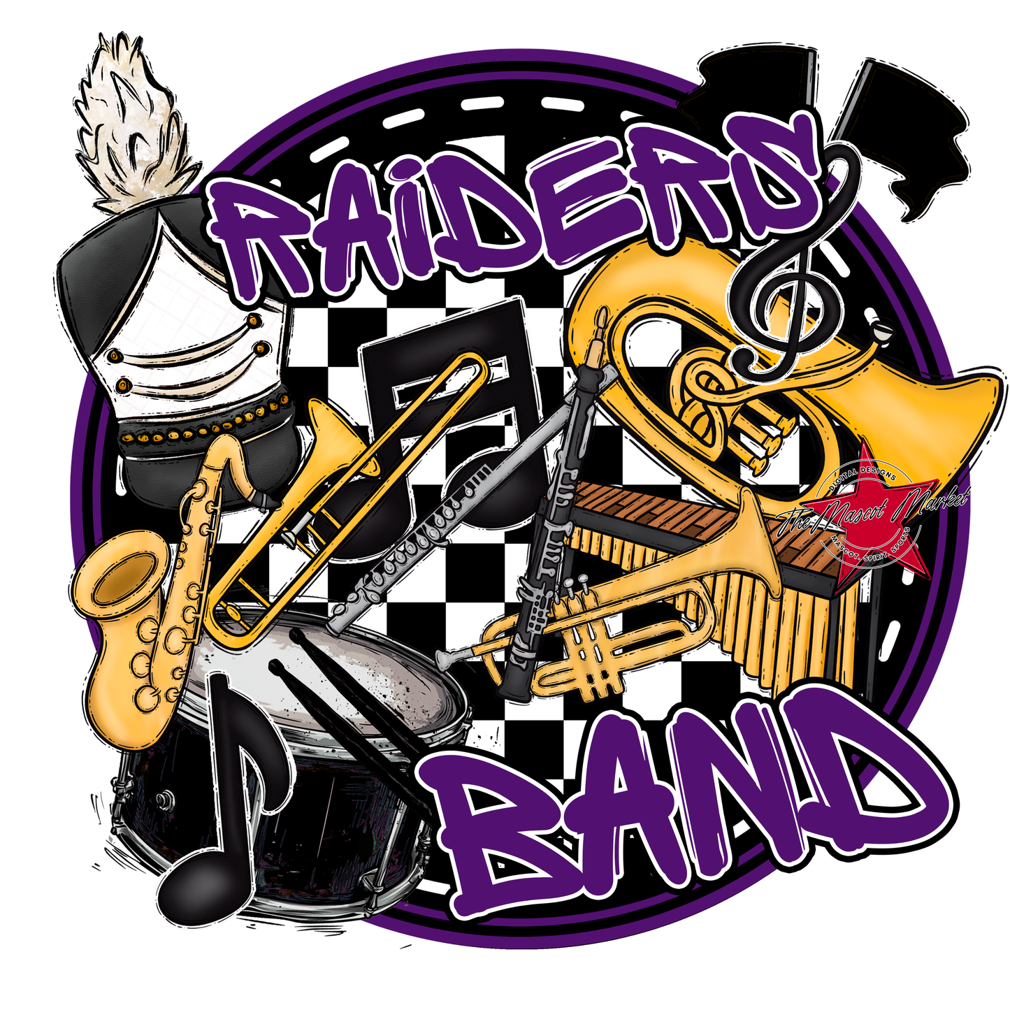 Raiders Circle Band Design-Purple