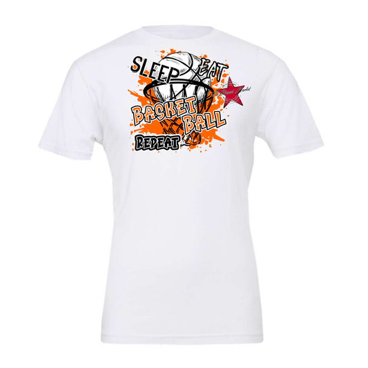 Eat Sleep Basketball Repeat Design-Orange