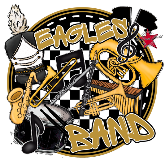 Eagles Circle Band Design-Gold