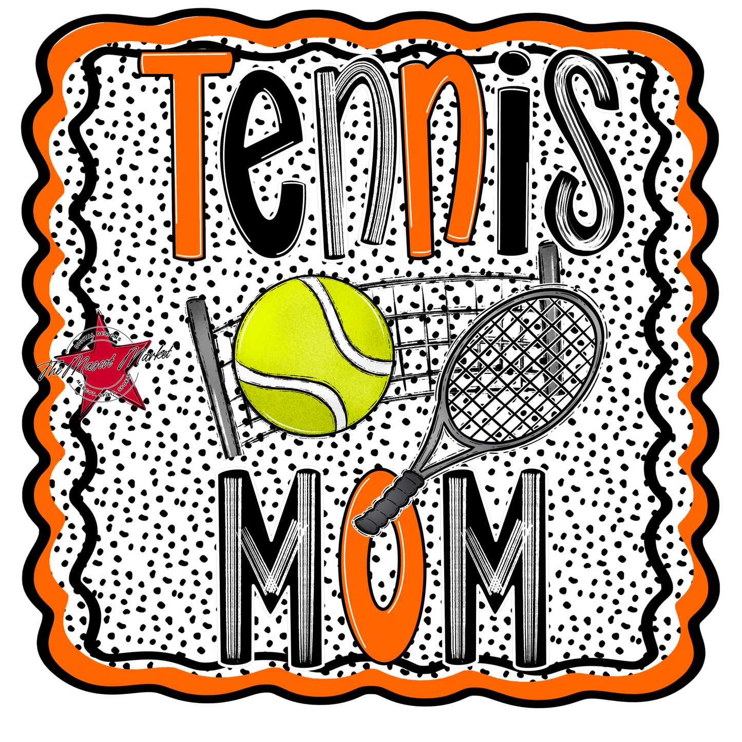 Tennis Mom Dot Design-Orange