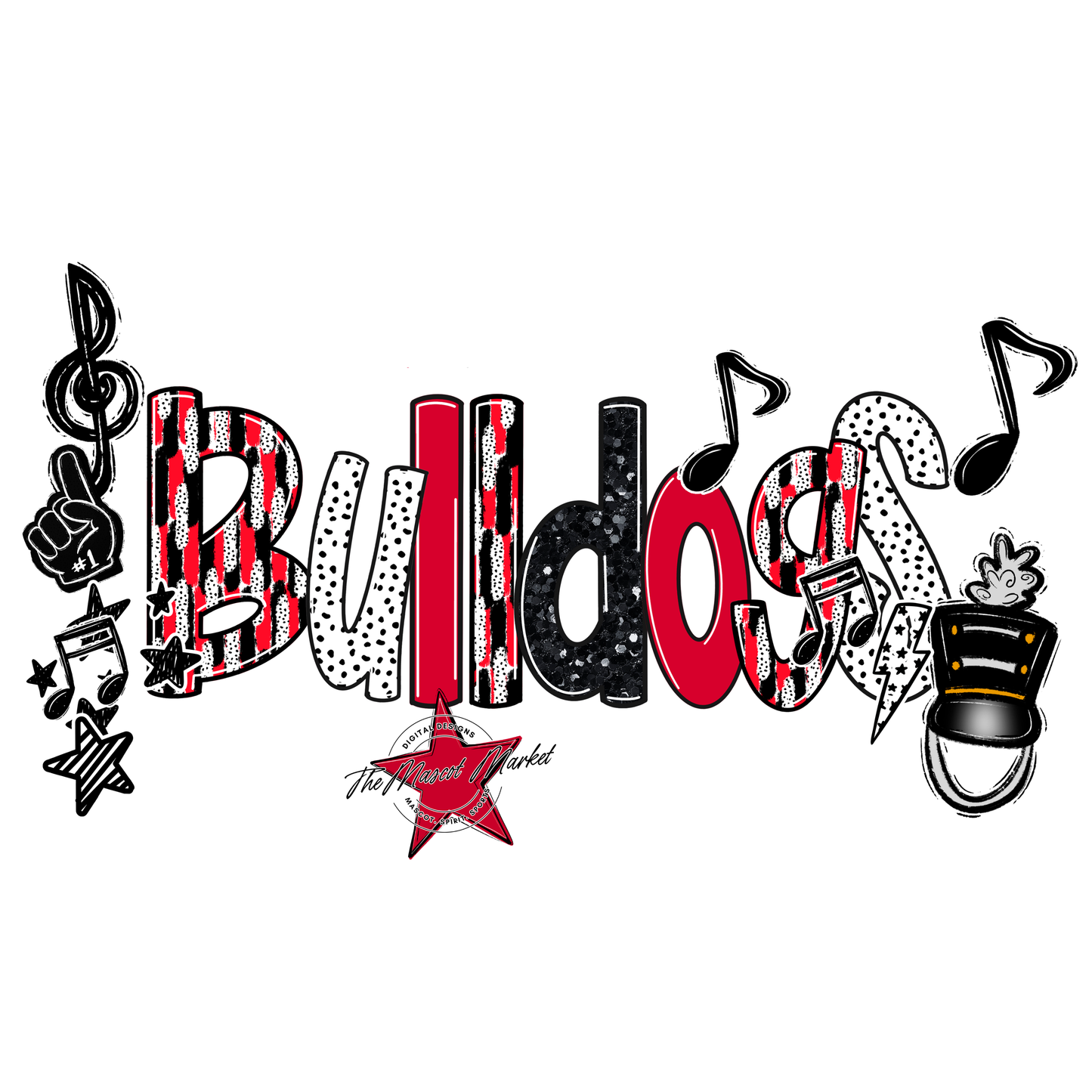 Bulldogs Band Scrape-Red