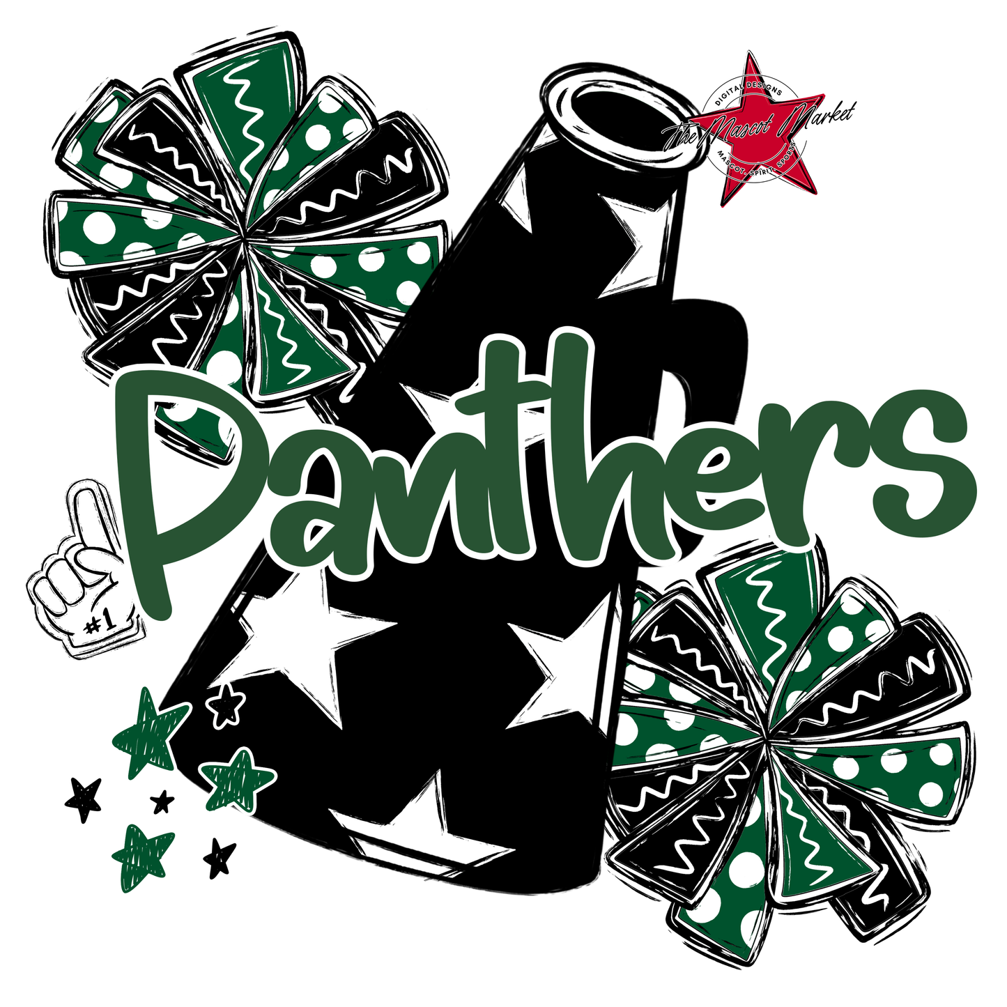 Panthers Alpha Megaphone Design-Green