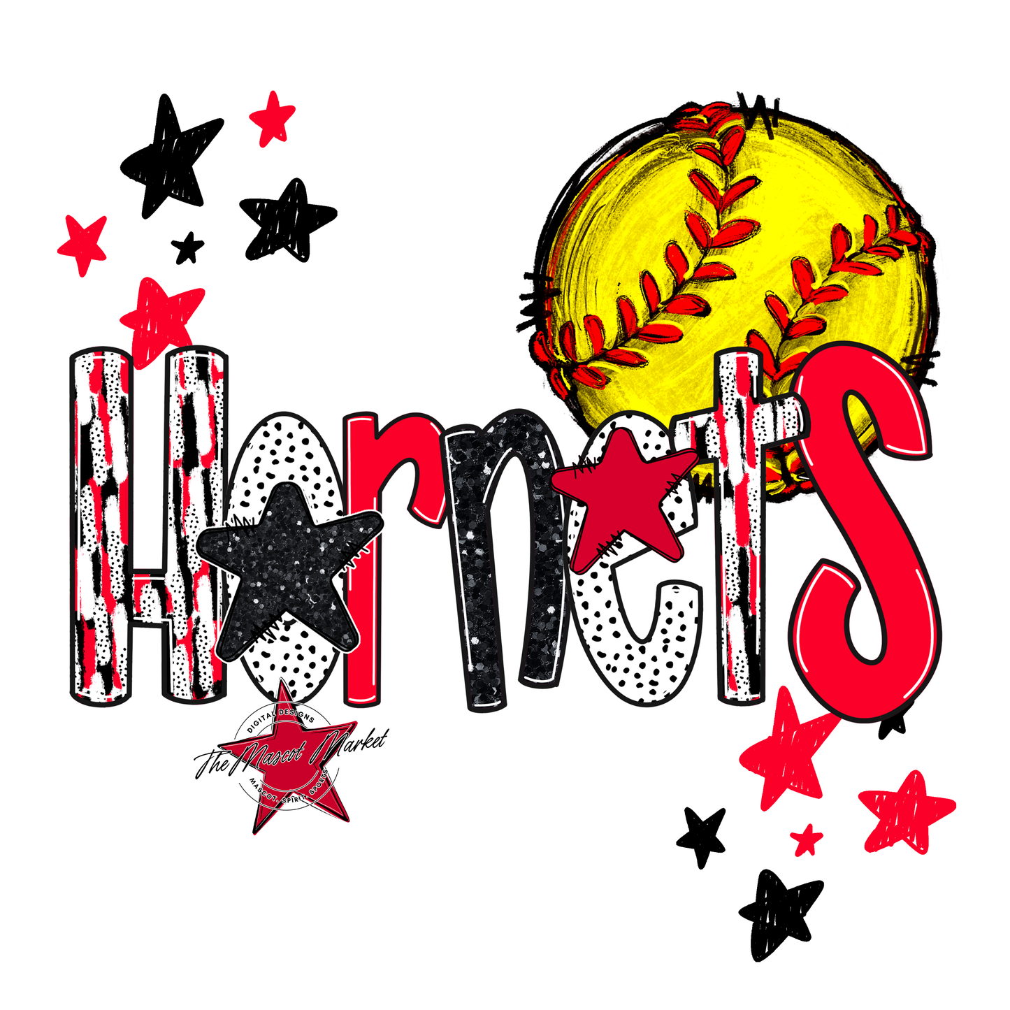 Hornets Softball Scrape-Red