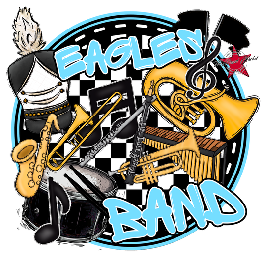 Eagles Circle Band Design-Columbia Blue
