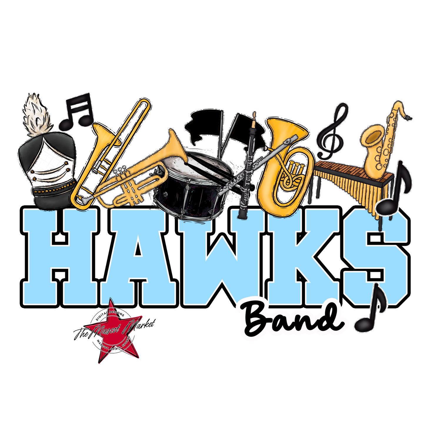 Hawks Varsity Band-Columbia Blue