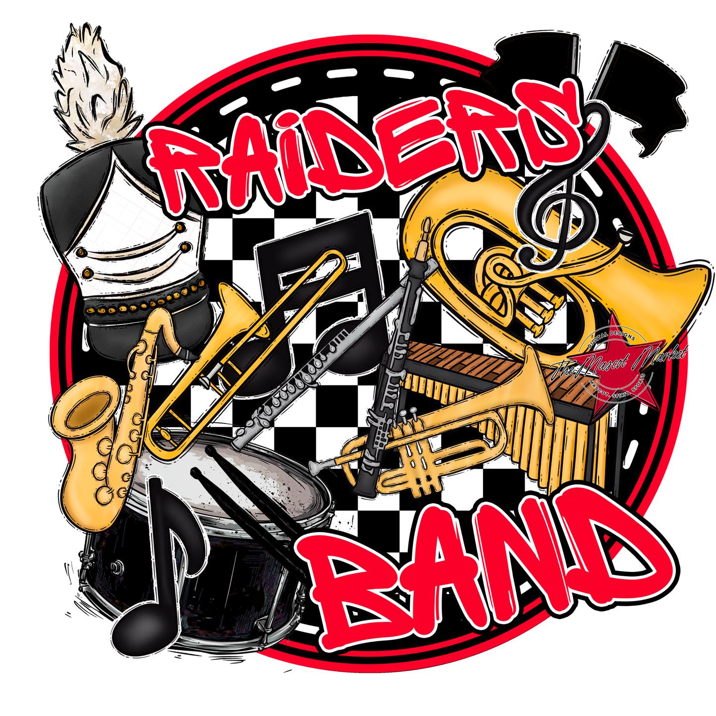 Raiders Circle Band Design-Red
