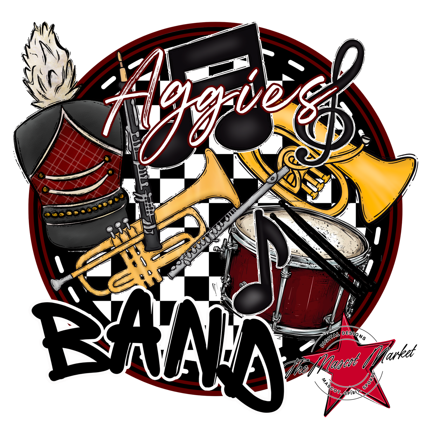 Aggies Band Circle Design-Maroon