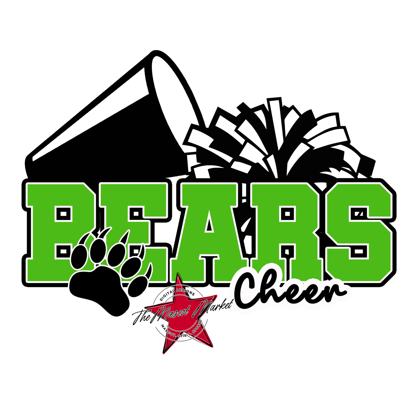 Bears Varsity Cheer Design-Bright Green