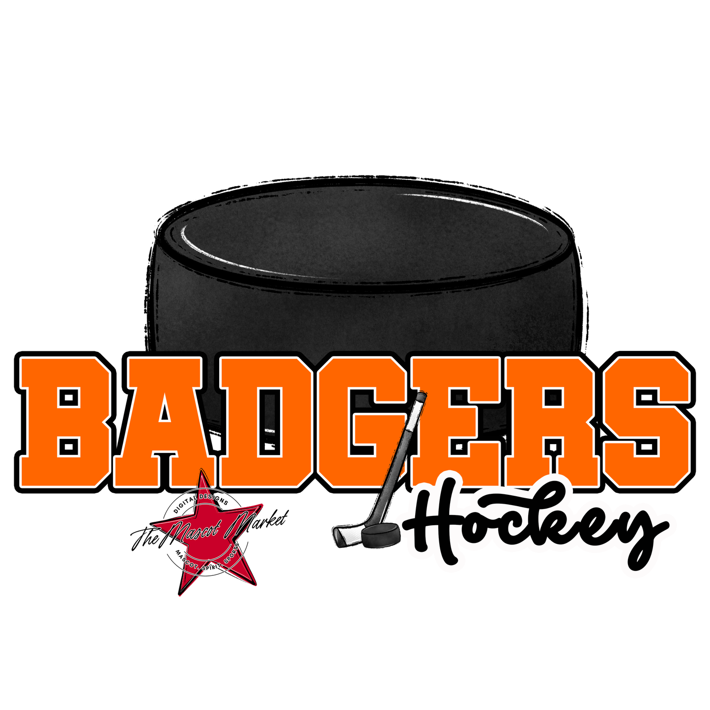 Badgers Varsity Hockey Design-Orange