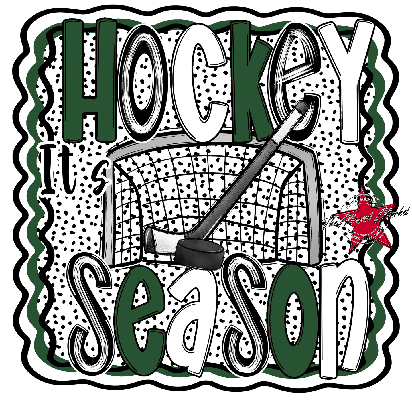 It's Hockey SeasonDot Design-Green