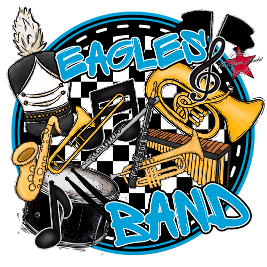 Eagles Circle Band Design-Carolina Blue