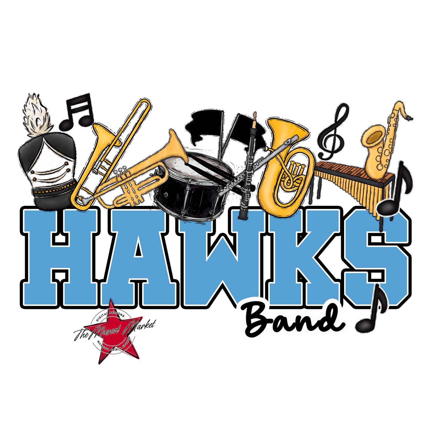 Hawks Varsity Band-Carolina Blue