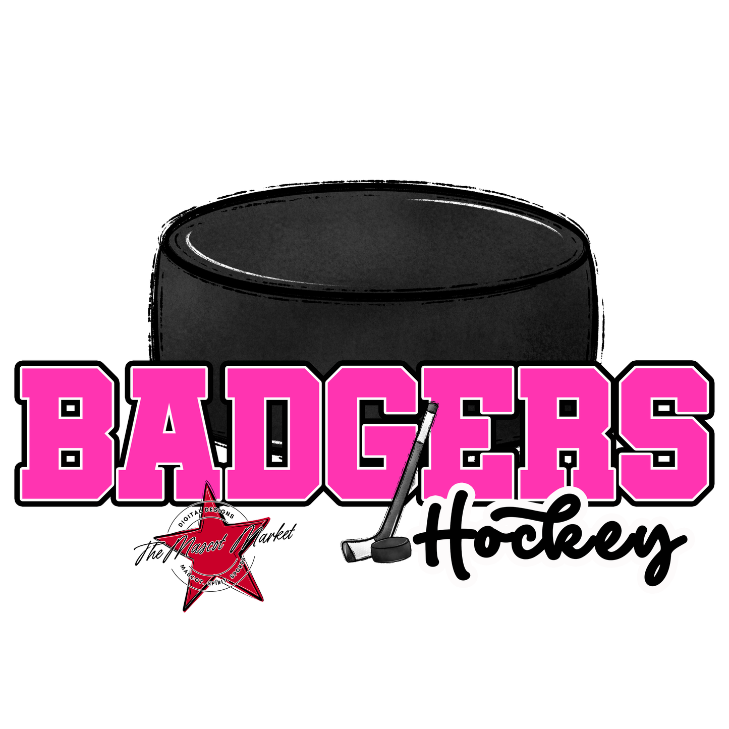 Badgers Varsity Hockey Design-Pink