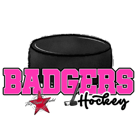 Badgers Varsity Hockey Design-Pink