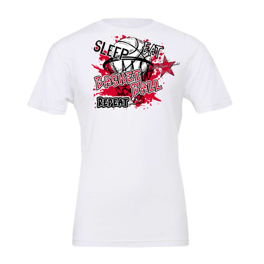 Eat Sleep Basketball Repeat Design-Red