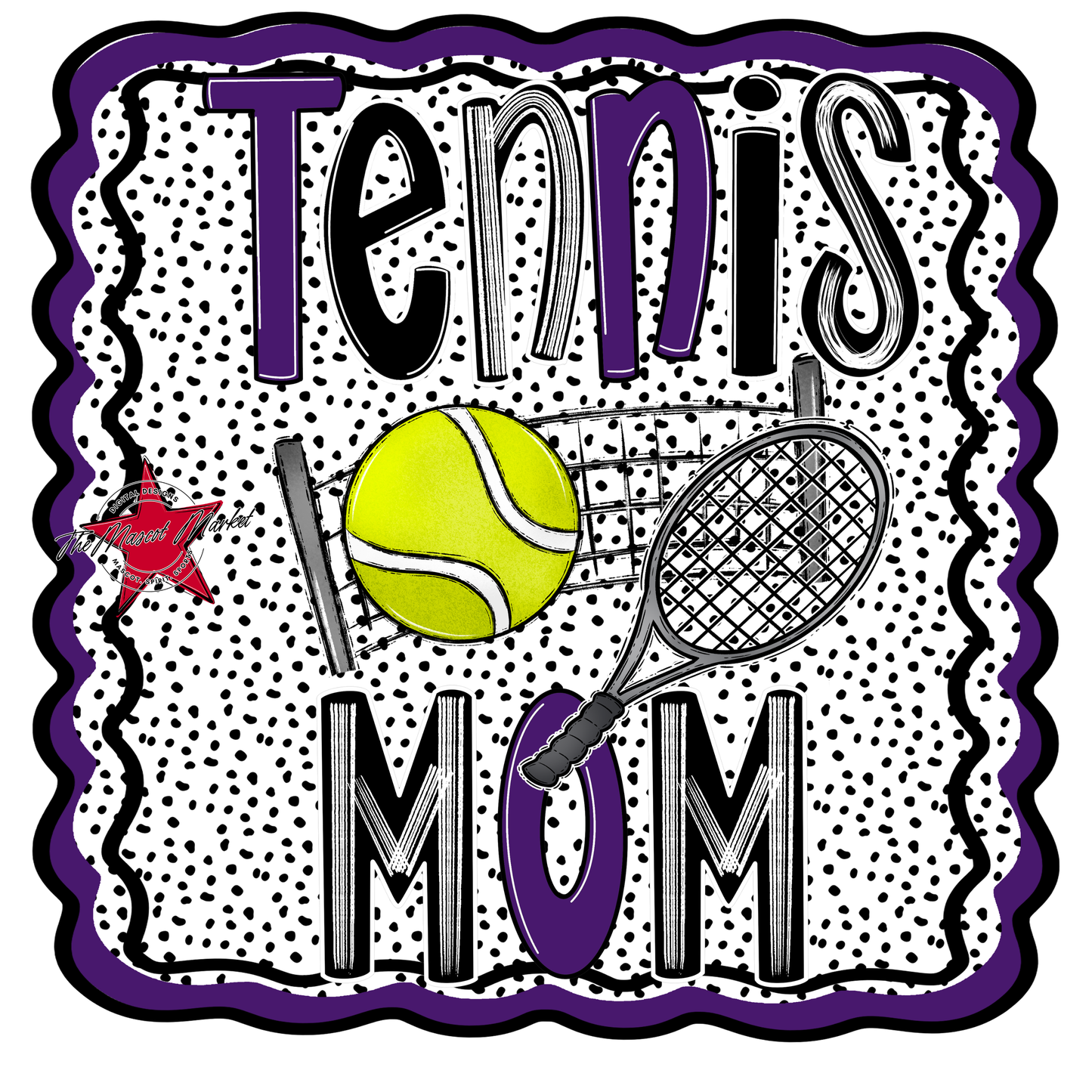 Tennis Mom Dot Design-Purple