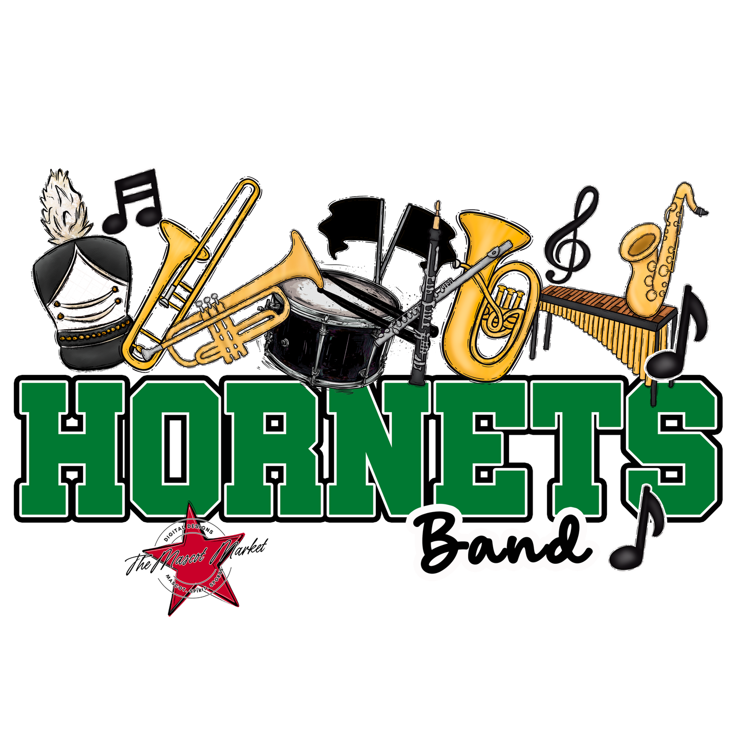 Hornets Varsity Band-Kelly Green