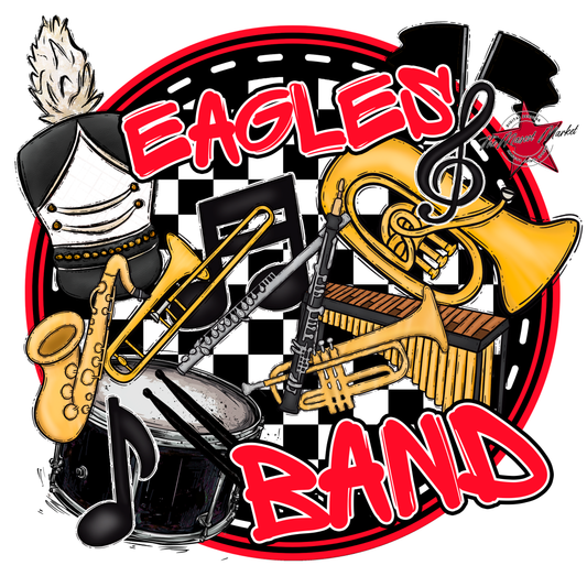 Eagles Circle Band Design-Red