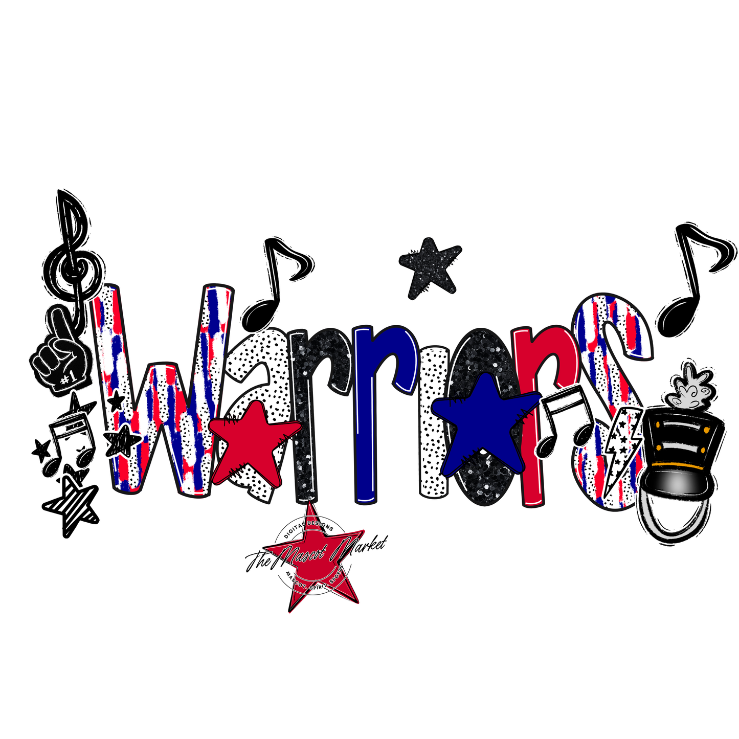 Warriors Band Scrape-Blue-Red