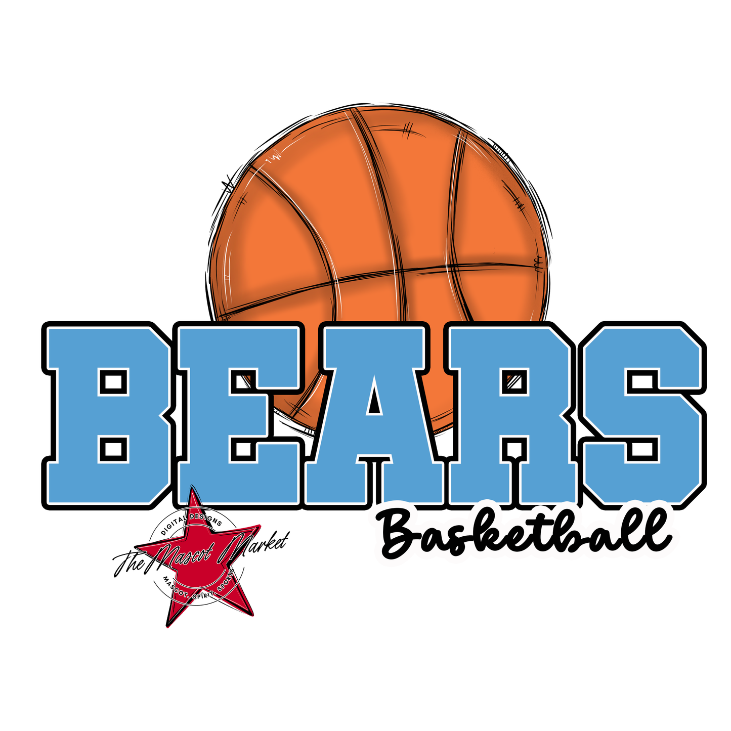 Bears Varsity Basketball Design-Carolina Blue
