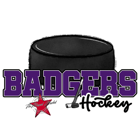 Badgers Varsity Hockey Design-Purple