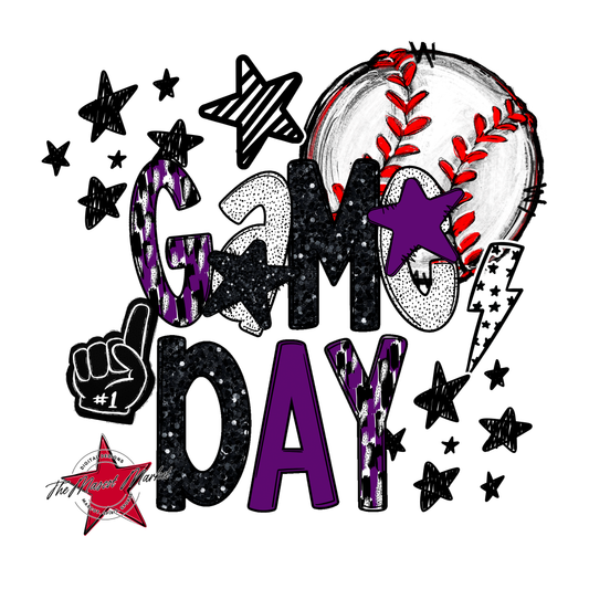 Baseball Game Day Scrape-Purple