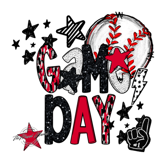 Baseball Game Day Scrape-Red