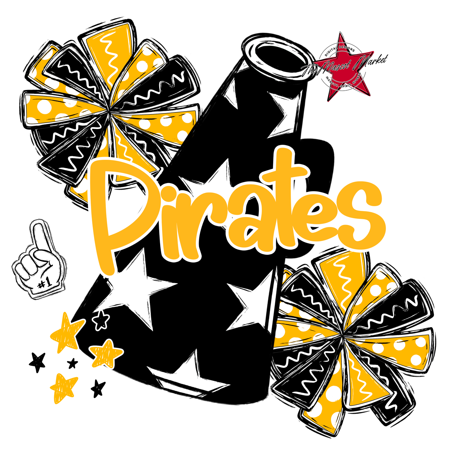 Pirates Alpha Megaphone Design-Yellow