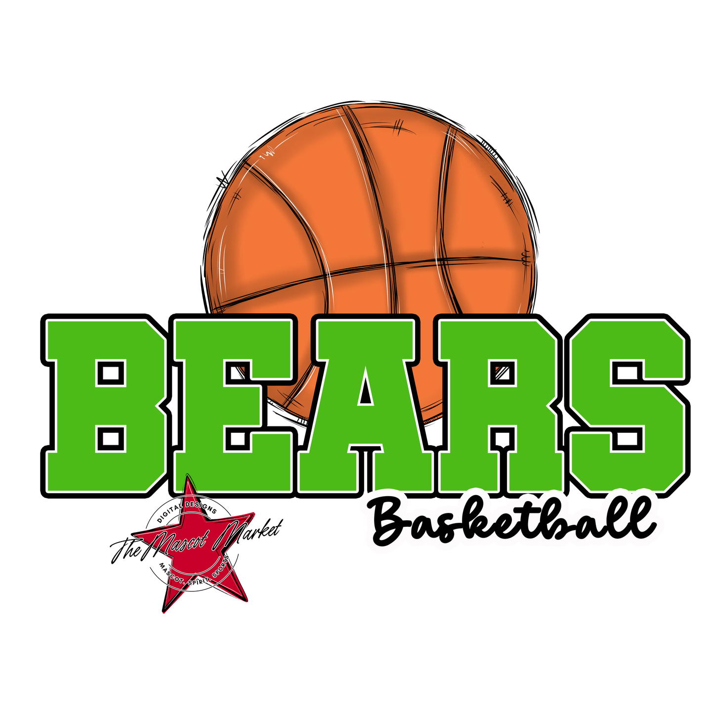 Bears Varsity Basketball Design-Bright Green