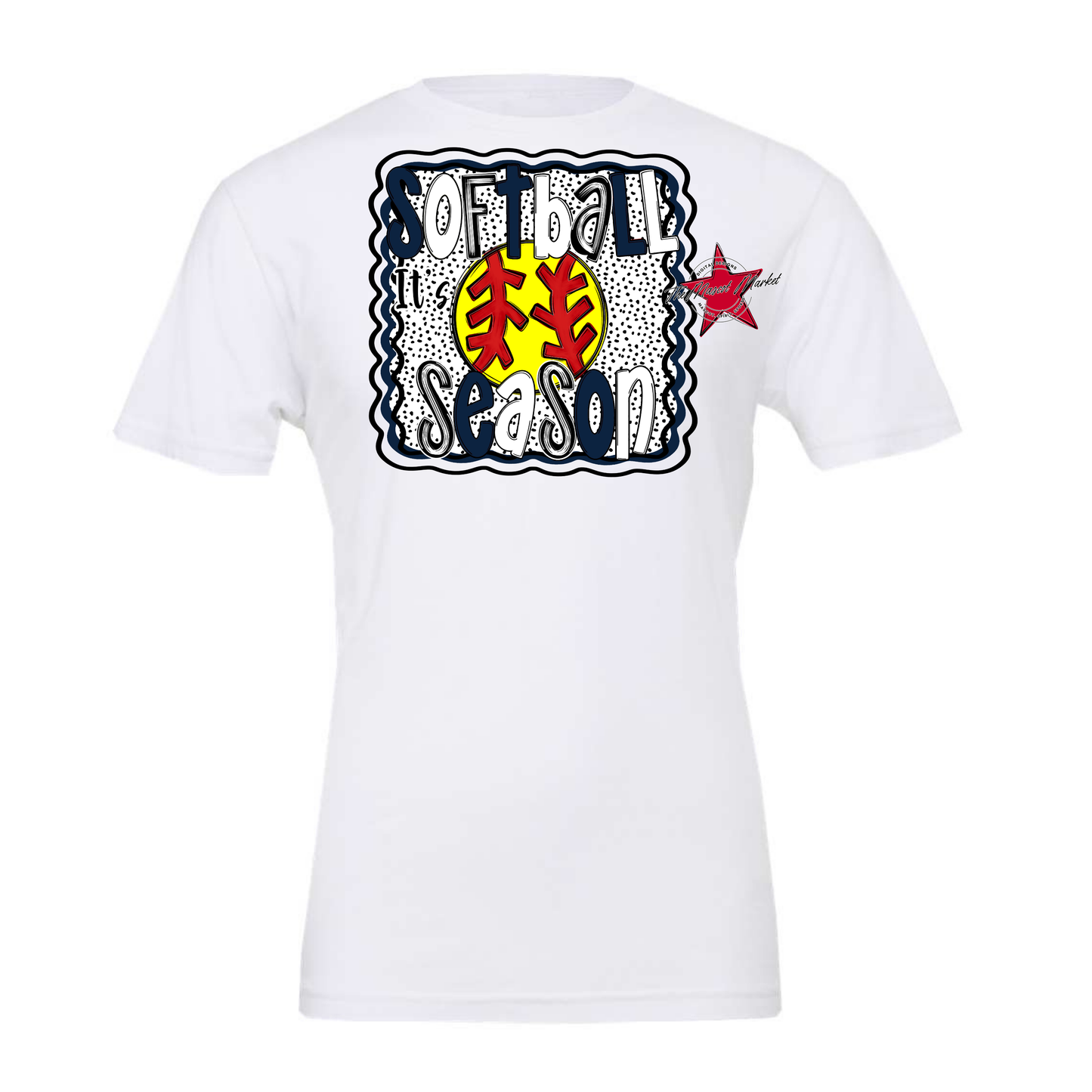 It's Softball Season Dot Design-Navy