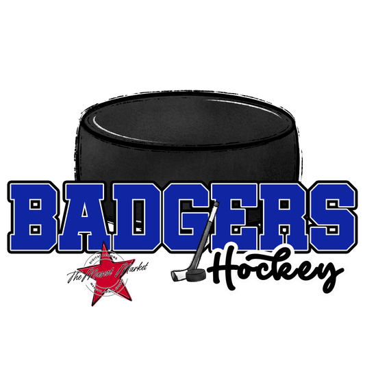 Badgers Varsity Hockey Design-Royal Blue